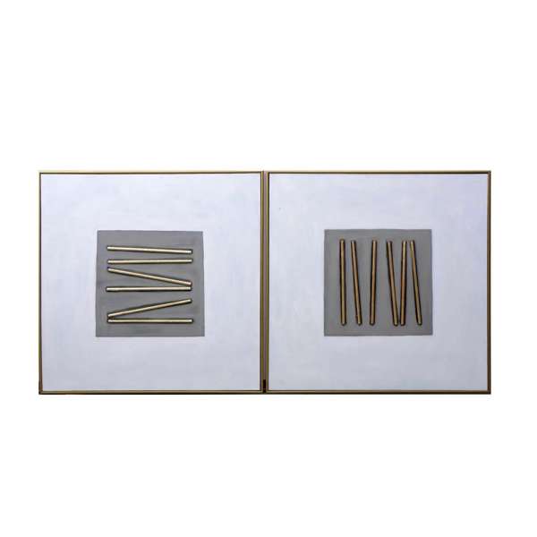 PICK UP STICKS (SET OF 2) - 48" X 48" - GOLD FLOATER FRAME