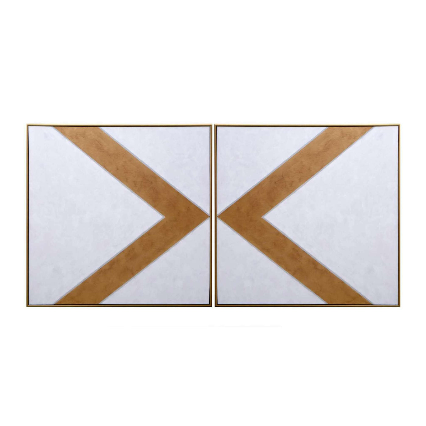 CHEVRONS (SET OF 2) - 48" X 48" - GOLD FLOATER FRAME