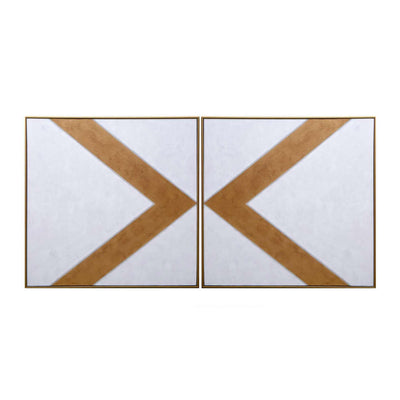 CHEVRONS (SET OF 2) - 48" X 48" - GOLD FLOATER FRAME