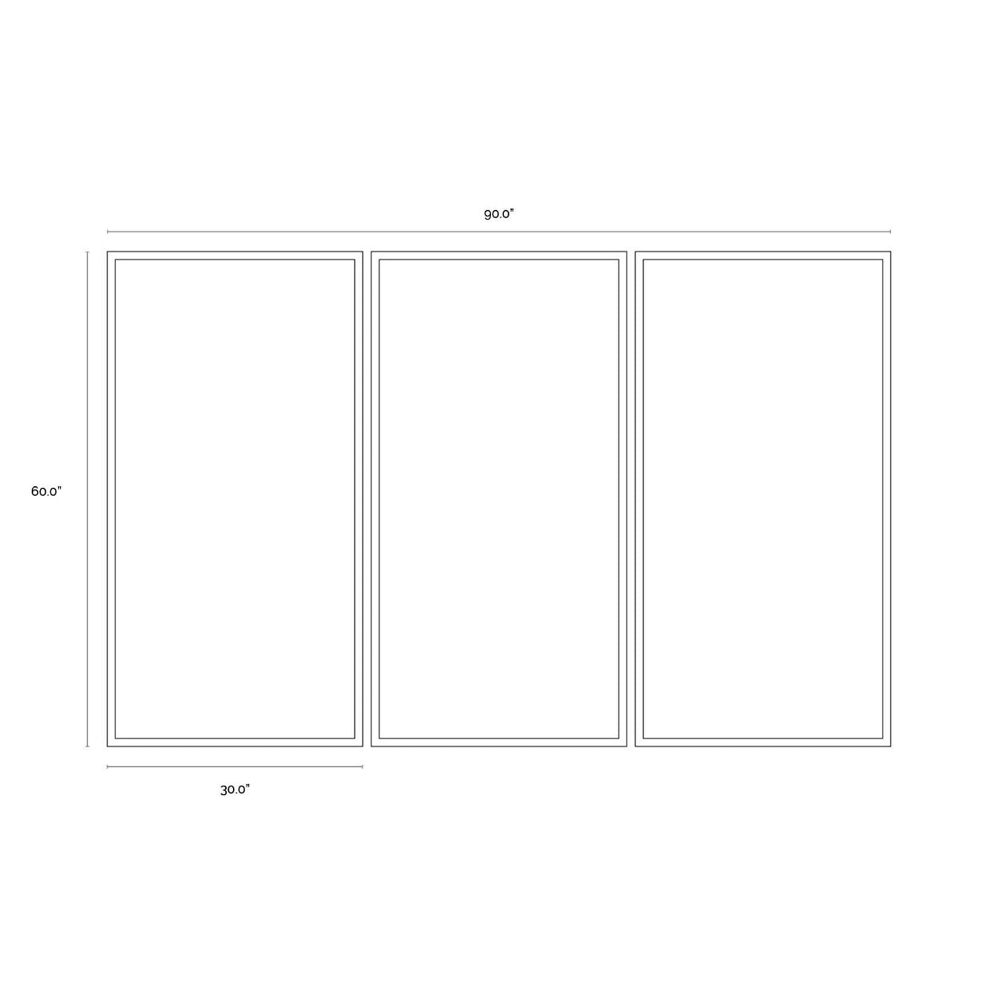 Boxed In (Set Of 3) - 30" X 60" - Black Floater Frame