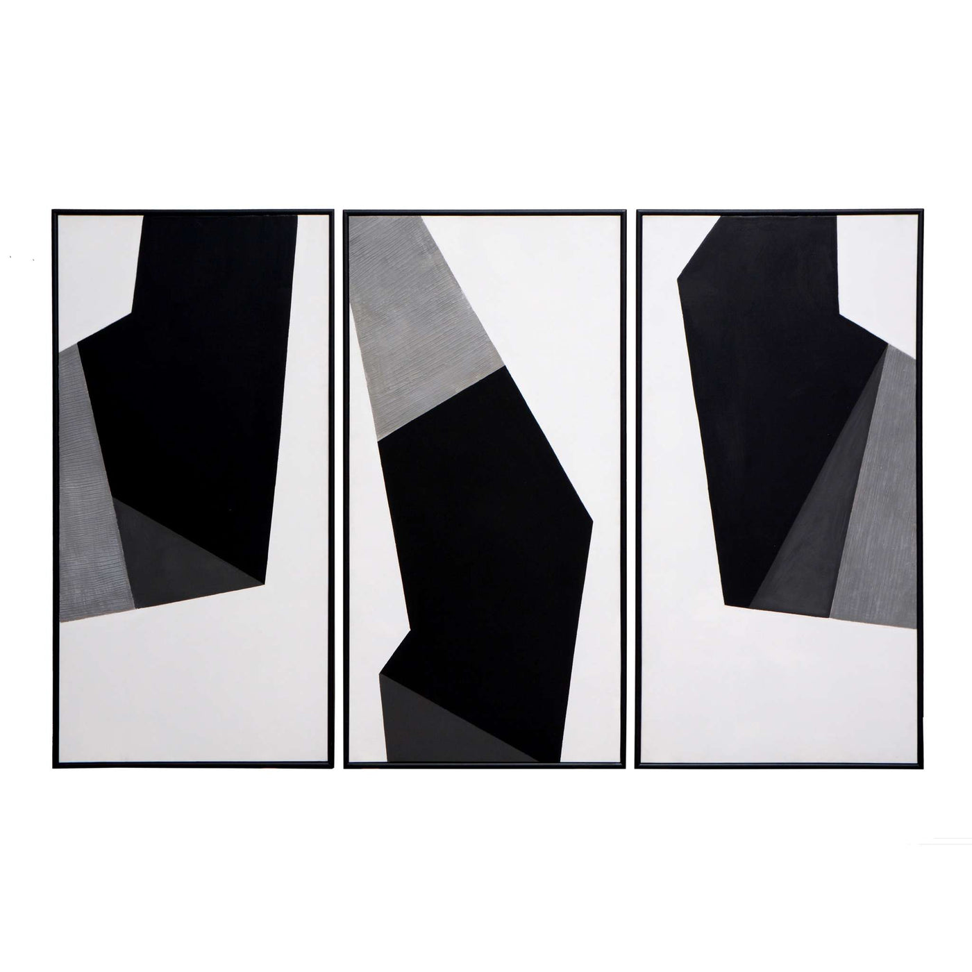 Geo Forms (Set Of 3) - 30" X 60" - Black Floater Frame