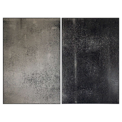 Opposites Attract (Set Of 2) - 40" X 60" - Charcoal Floater Frame