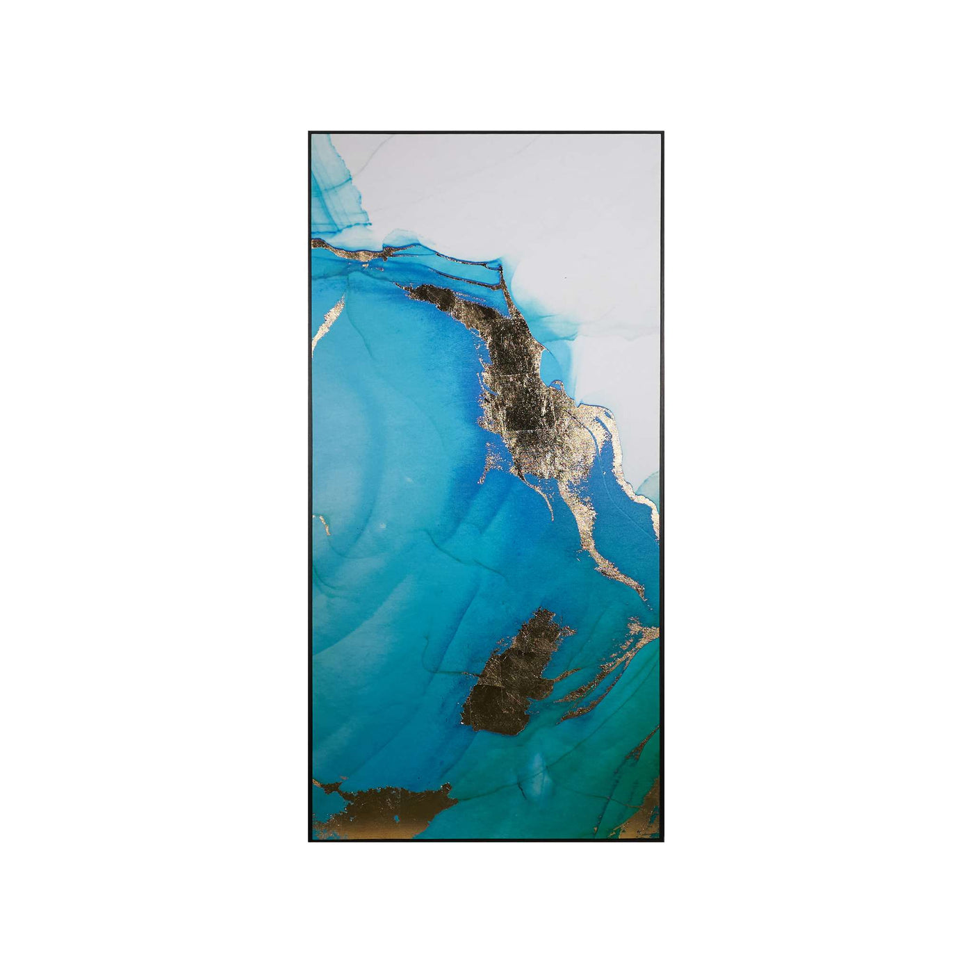 Blue Lagoon (Set Of 3) - 30" X 60" - Charcoal Floater Frame