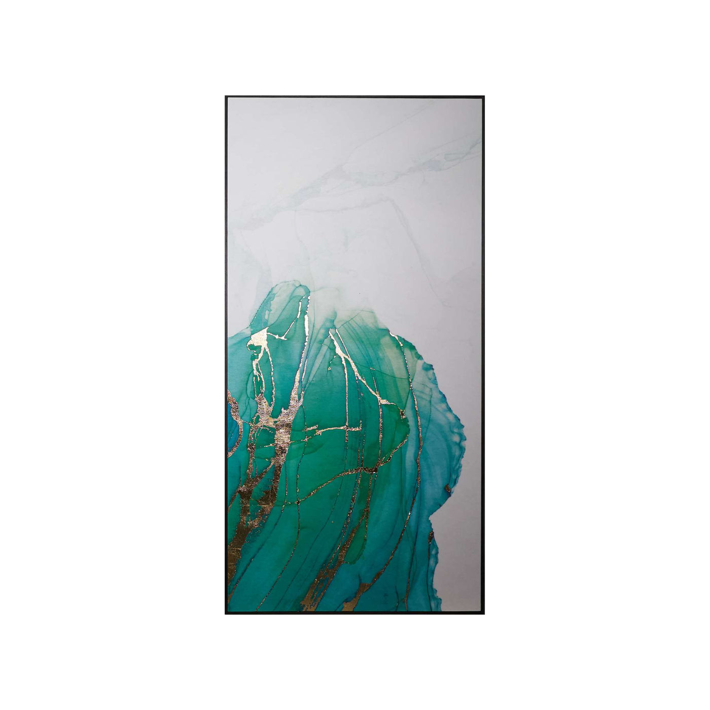 Blue Lagoon (Set Of 3) - 30" X 60" - Charcoal Floater Frame