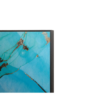 BLUE LAGOON (SET OF 3) - 30" X 60" - CHARCOAL FLOATER FRAME