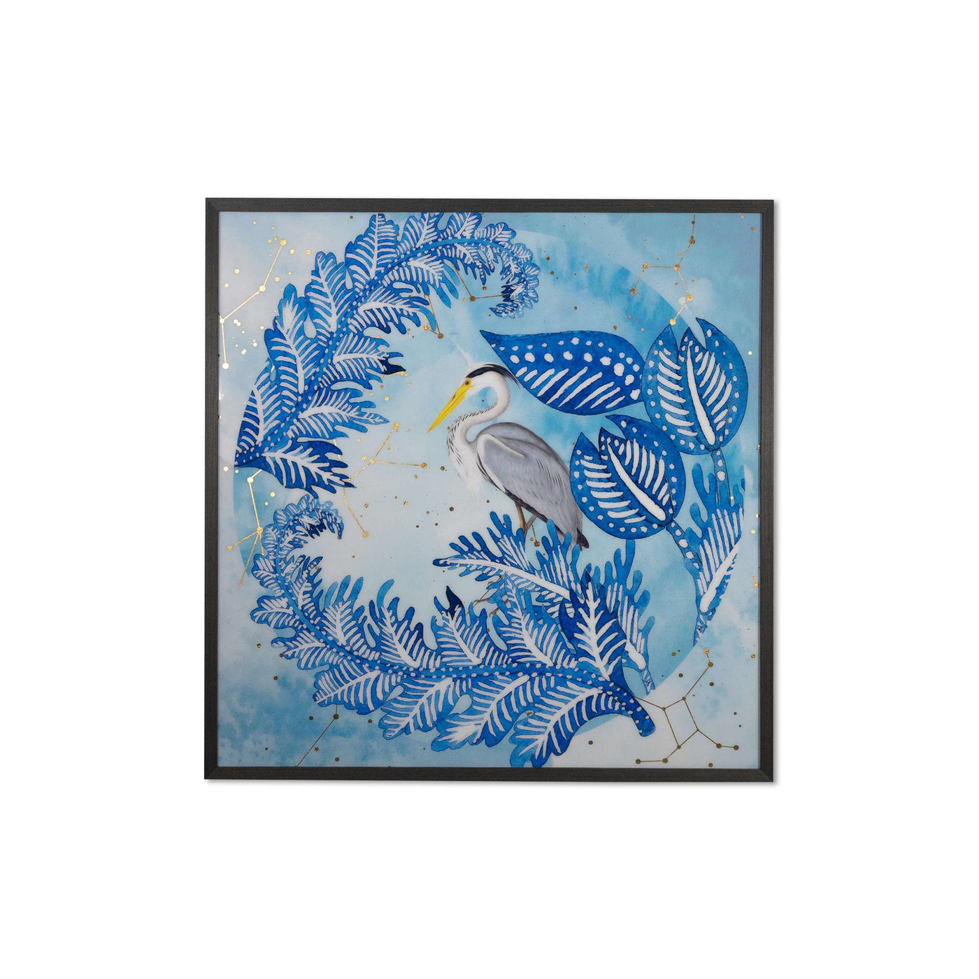 BLUE HERON - 48" X 48" - CHARCOAL FRAME