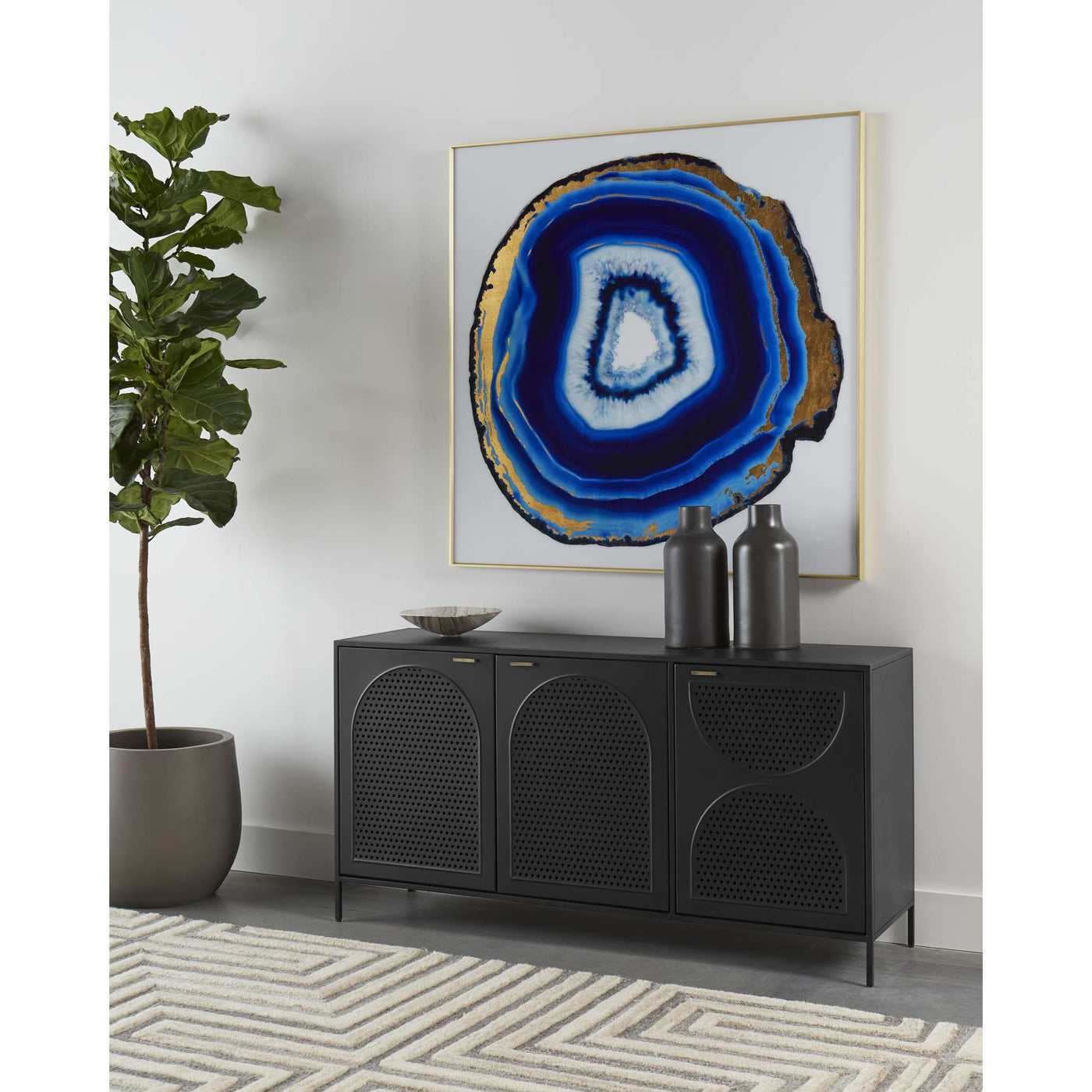 BLUE AGATE - 48" X 48" - GOLD FRAME