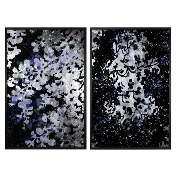 Floral Fantasy (Set Of 2) - 40" X 60" - Charcoal Frame