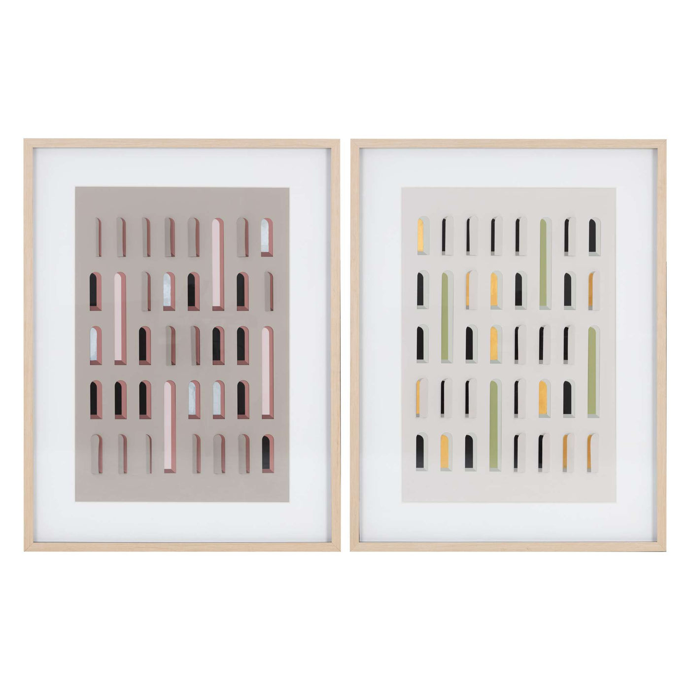 Door To Door (Set Of 2) - 36" X 49" - Natural Frame