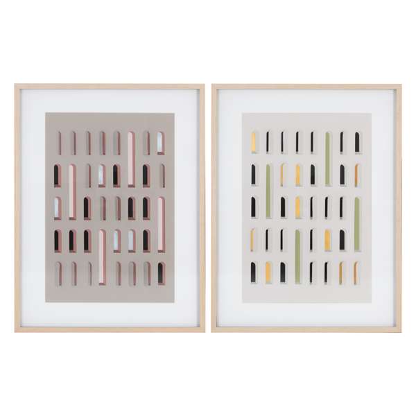 Door To Door (Set Of 2) - 36" X 49" - Natural Frame