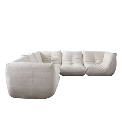 Ezra 5PC Corner Sectional in Cream Fabric by Diamond Sofa