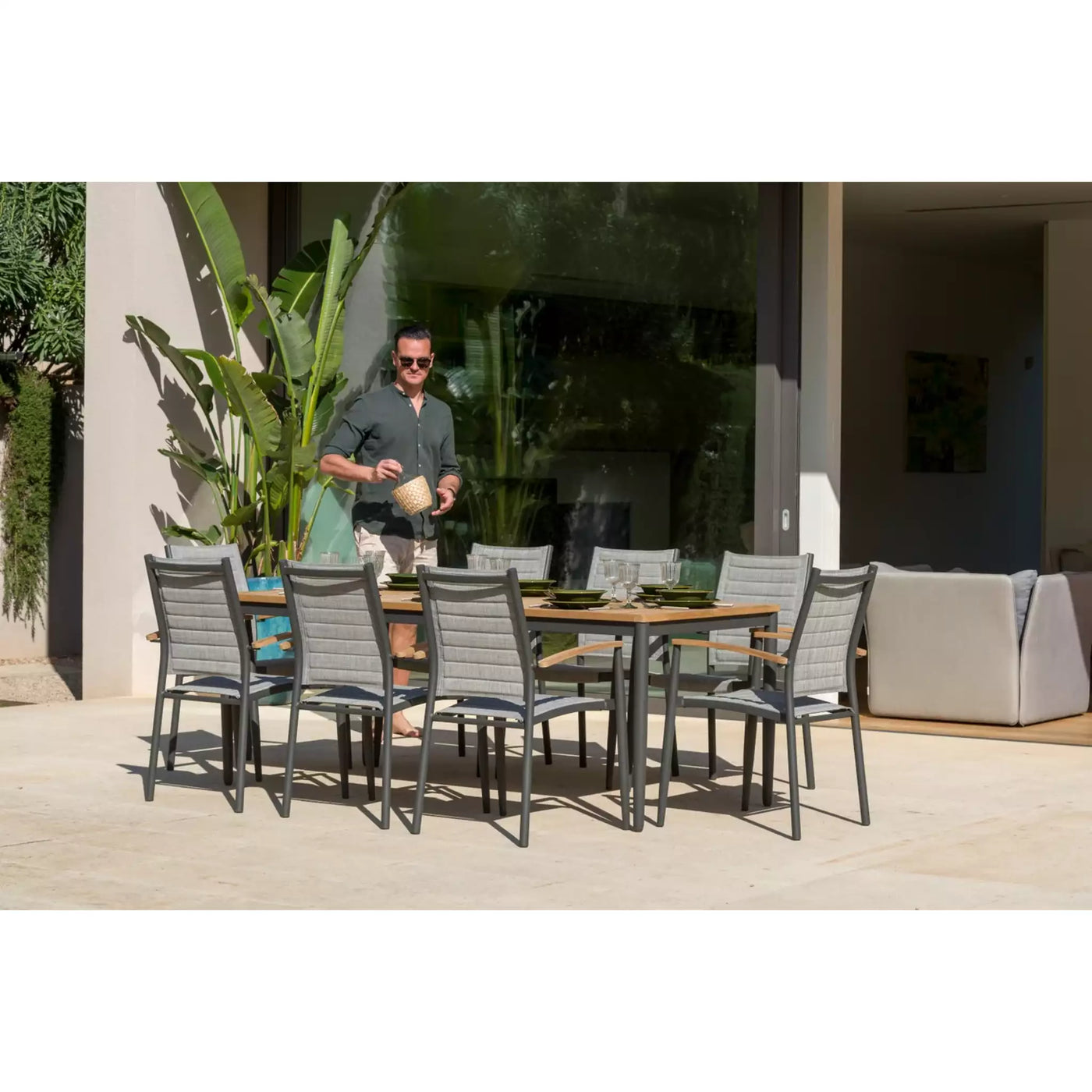 Amazonia Mate 9 Pieces Rectangular Dining Set