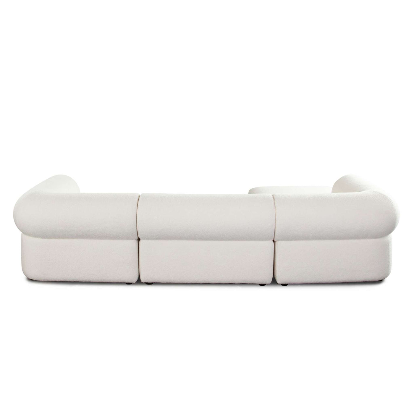 Zia 4PC Modular Reversible Chaise Sectional in Ivory Sherpa Fabric by Diamond Sofa