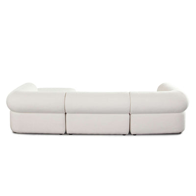 Zia 4PC Modular Reversible Chaise Sectional in Ivory Sherpa Fabric by Diamond Sofa