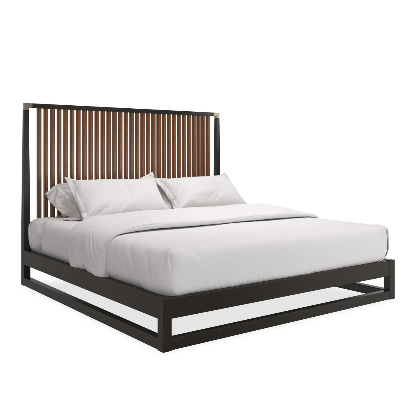 * Pinstripe Slatted Bed Dark - Kg