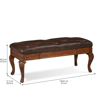 Old World Leather Storage Bench