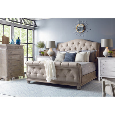 Summer Creek Shoals Upholstered Tufted Sleigh Bed