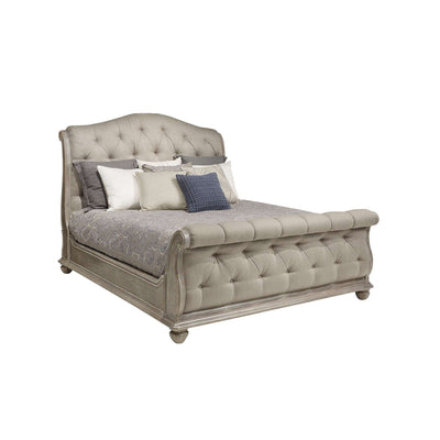 Summer Creek Shoals Upholstered Tufted Sleigh Bed