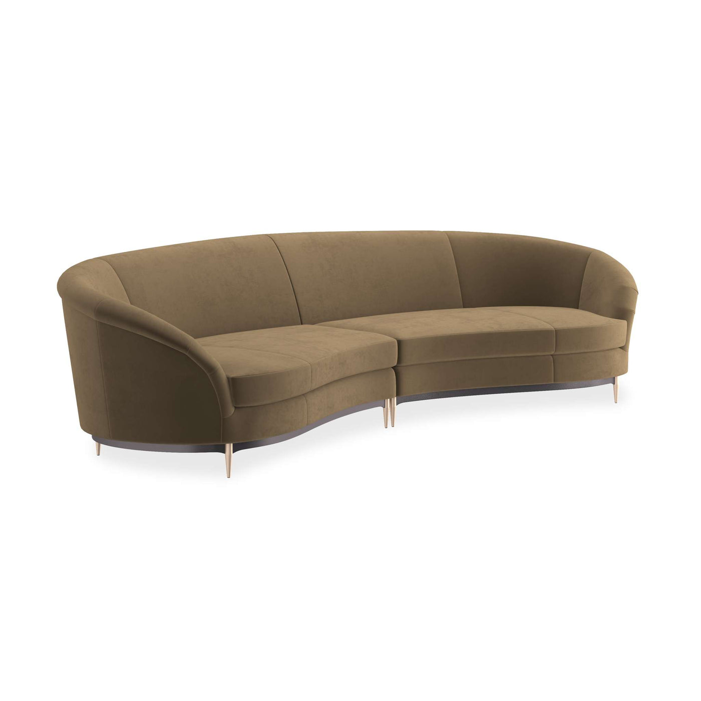 Three's Company Sofa & Chaise Sectionals (brown)