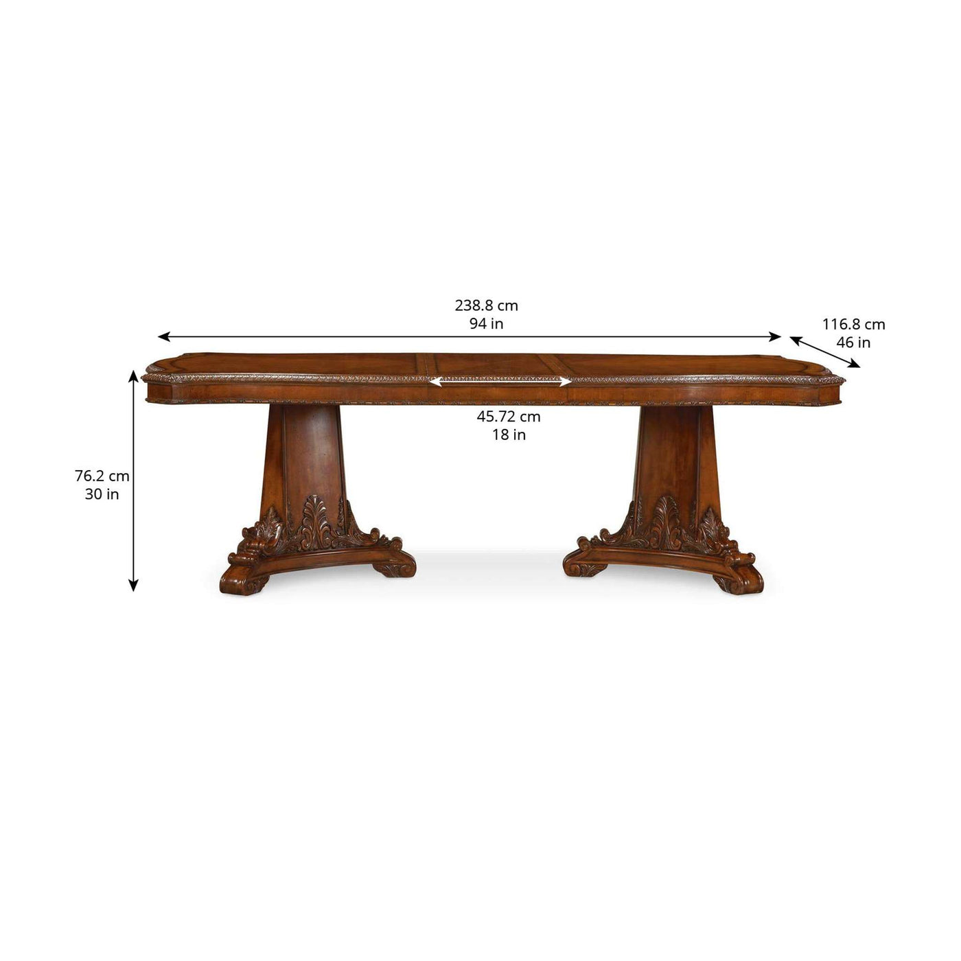 Old World Double Pedestal Dining Table