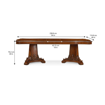 Old World Double Pedestal Dining Table