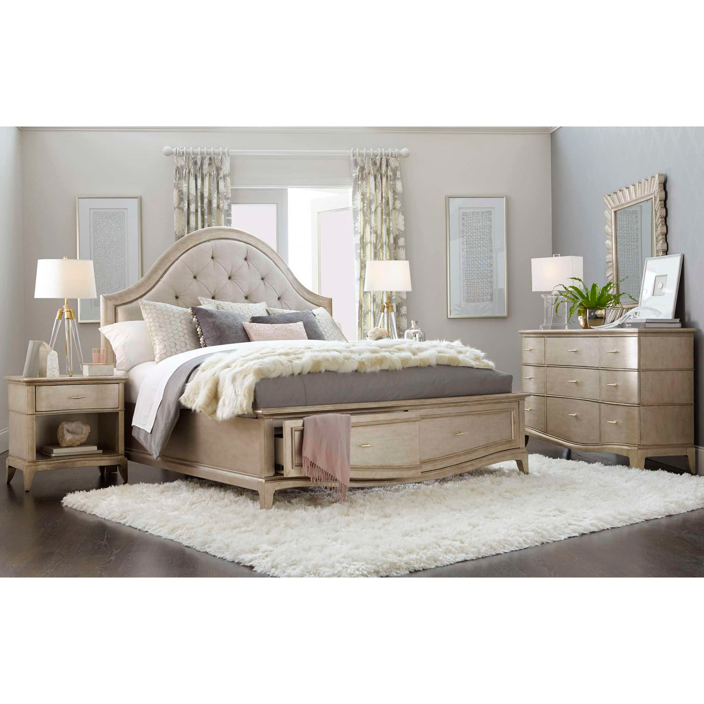 Starlite  Upholstered Panel Bed With Storage