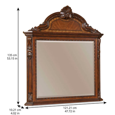 Old World Crowned Landscape Mirror