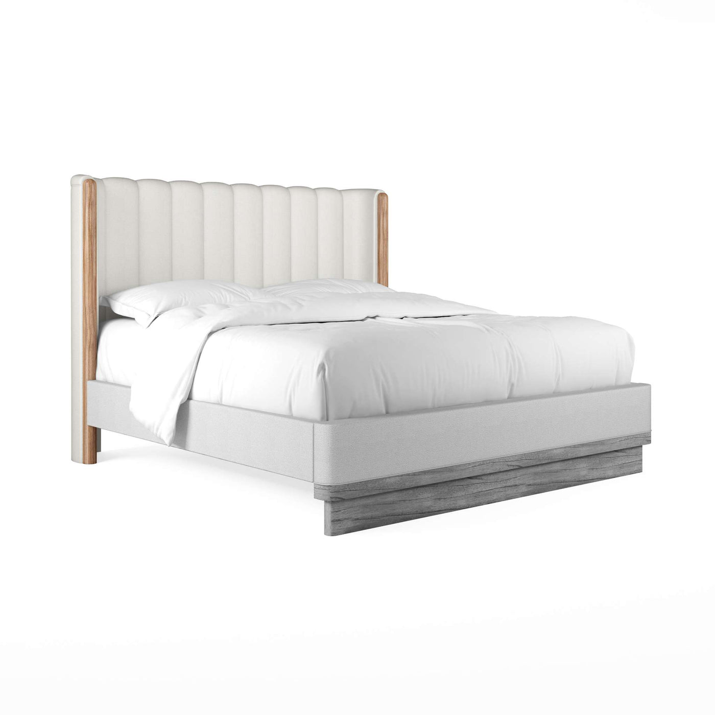 Portico Queen Upholstered Shelter Bed Headboard