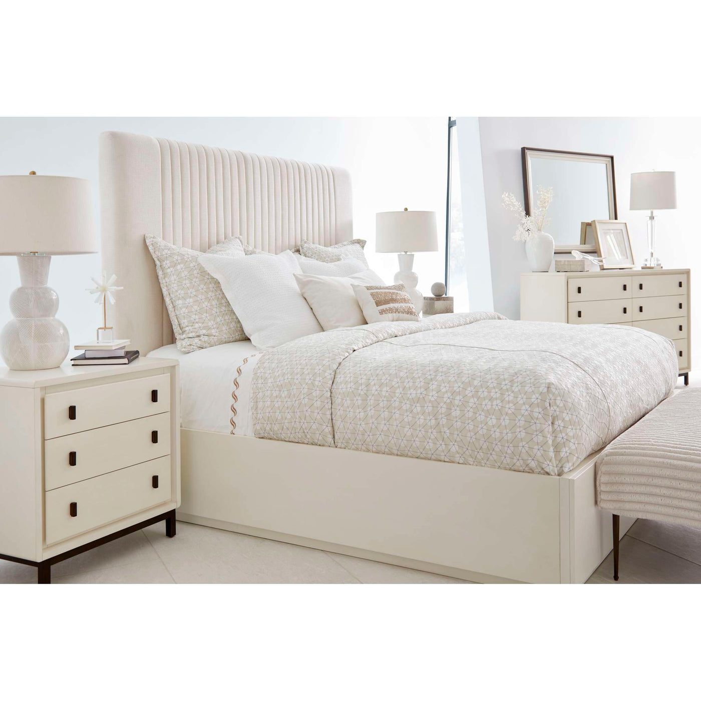 Blanc Upholstered Panel Bed