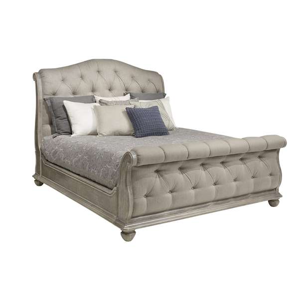 Summer Creek Shoals Upholstered Tufted Sleigh Bed