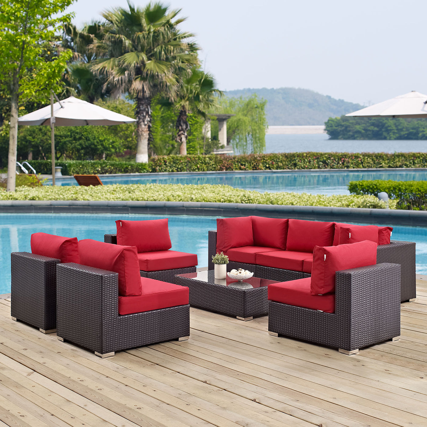 Convene 8 Piece Outdoor Patio Sectional Set