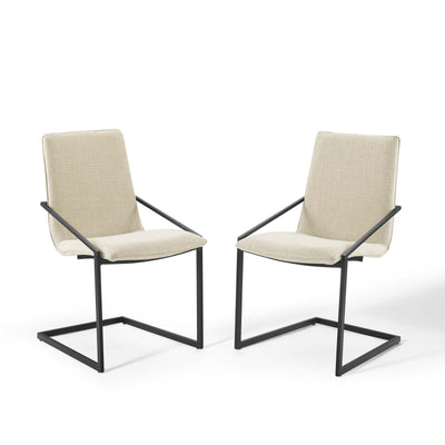 Pitch Dining Armchair Upholstered Fabric Set of 2