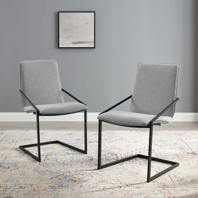 Pitch Dining Armchair Upholstered Fabric Set of 2