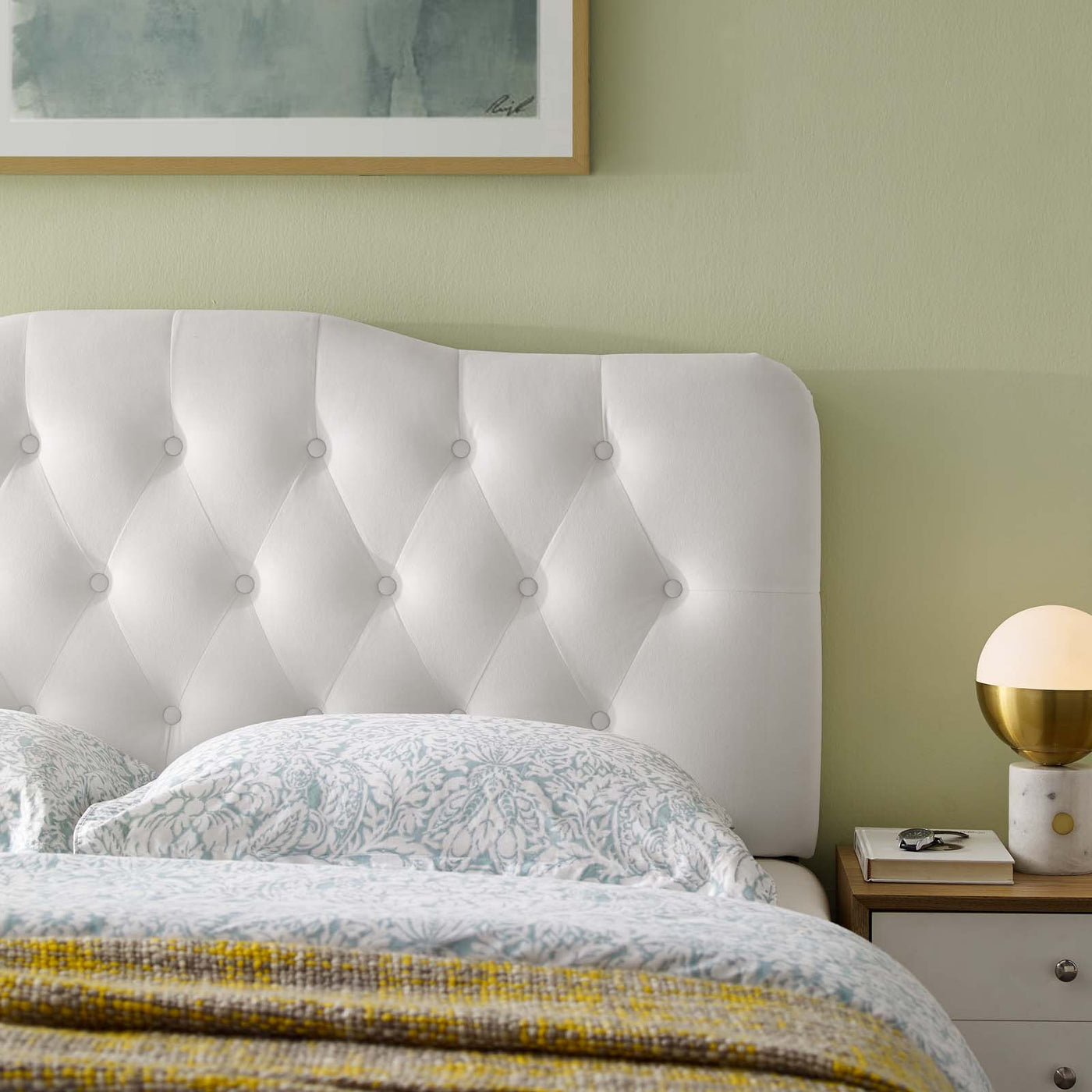 Annabel Full Diamond Tufted Performance Velvet Headboard