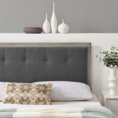 Draper Tufted Queen Fabric and Wood Headboard