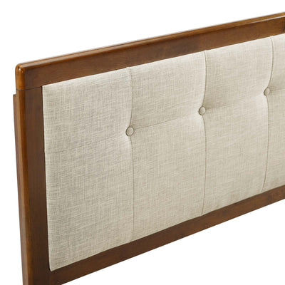 Draper Tufted Queen Fabric and Wood Headboard