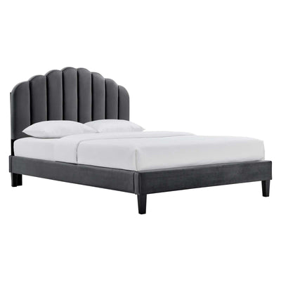 Daisy Performance Velvet Queen Platform Bed