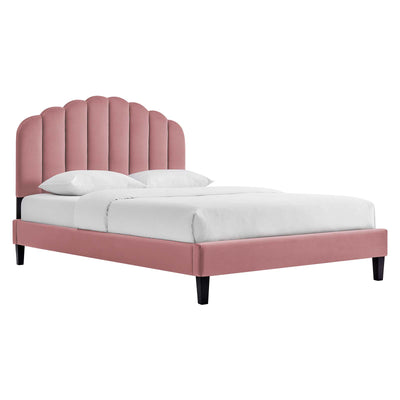 Daisy Performance Velvet Queen Platform Bed