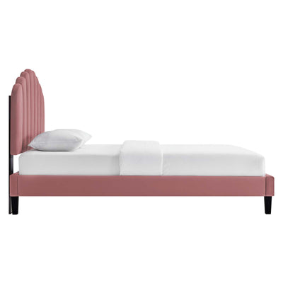 Daisy Performance Velvet Queen Platform Bed