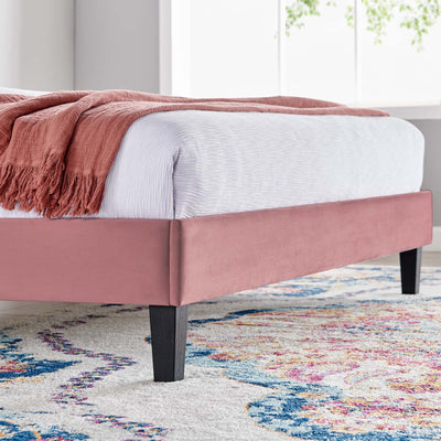 Daisy Performance Velvet Queen Platform Bed