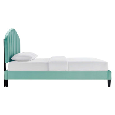 Daisy Performance Velvet Queen Platform Bed