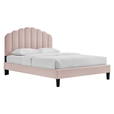 Daisy Performance Velvet Queen Platform Bed