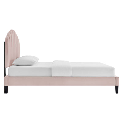 Daisy Performance Velvet Queen Platform Bed