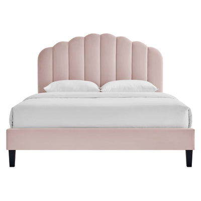 Daisy Performance Velvet Queen Platform Bed