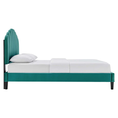 Daisy Performance Velvet Queen Platform Bed