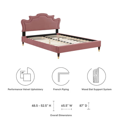 Neena Performance Velvet Queen Bed