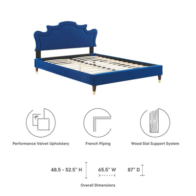 Neena Performance Velvet Queen Bed