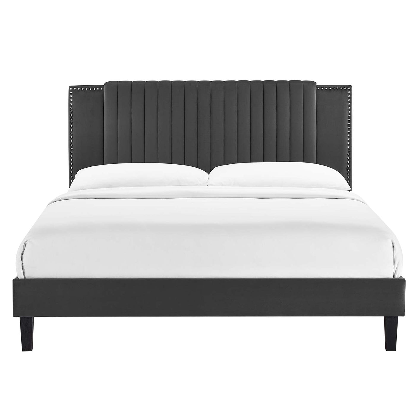 Zahra Channel Tufted Performance Velvet King Platform Bed