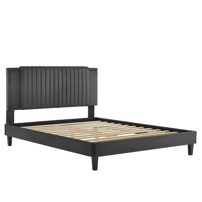 Zahra Channel Tufted Performance Velvet King Platform Bed