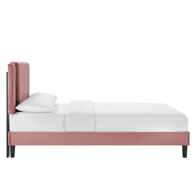 Zahra Channel Tufted Performance Velvet King Platform Bed